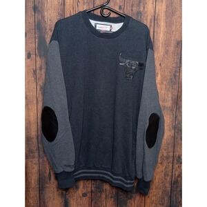 Mitchell & Ness Chicago Bulls Crew Neck Long Sleeve Sweatshirt Men's 3XL Gray